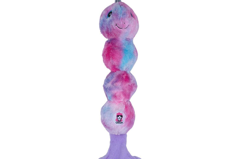 Tie Dye Narwal Skinny Squeaking Plush Dog Toy-0