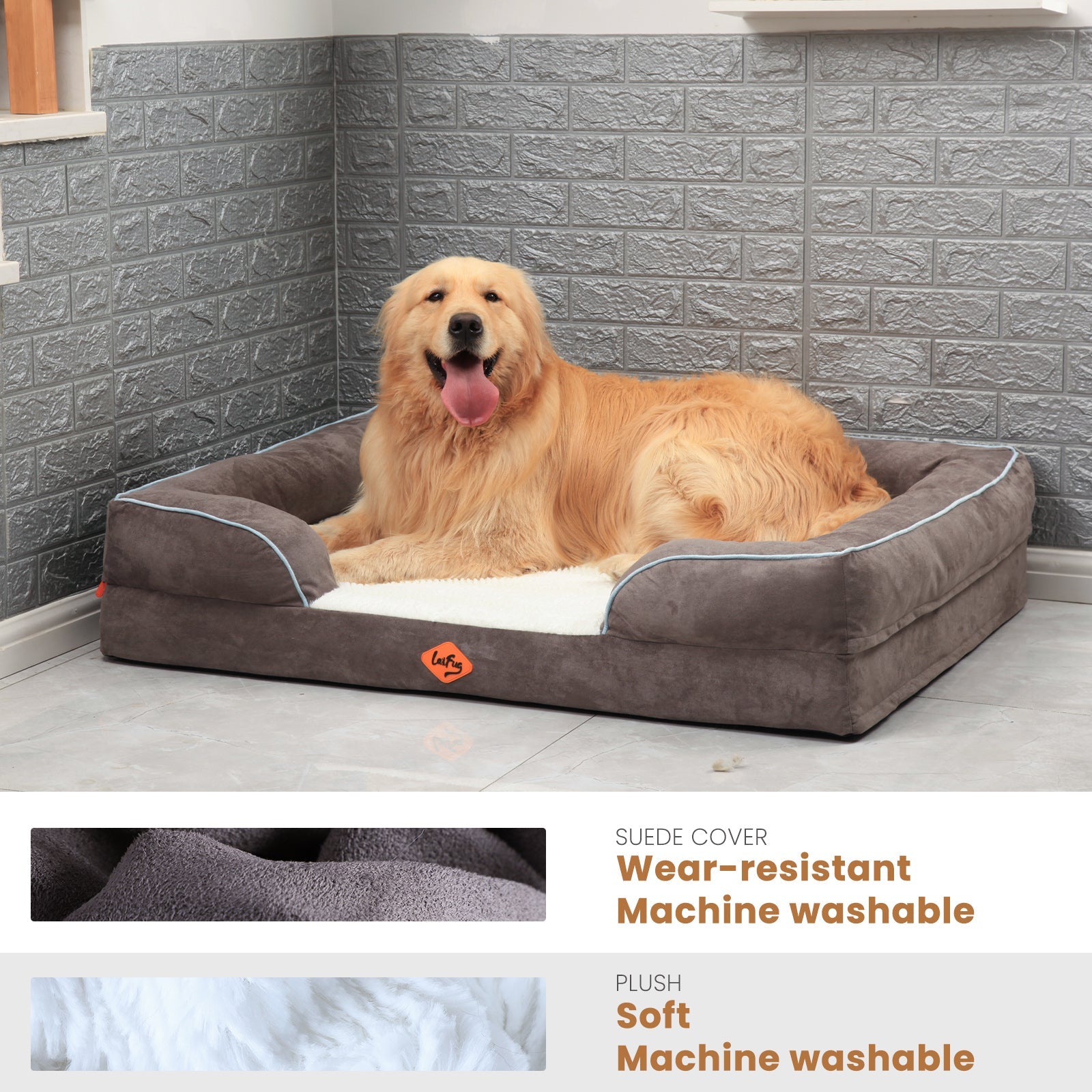 Laifug Large Orthopedic Premium Memory Foam Dog Sofa-9