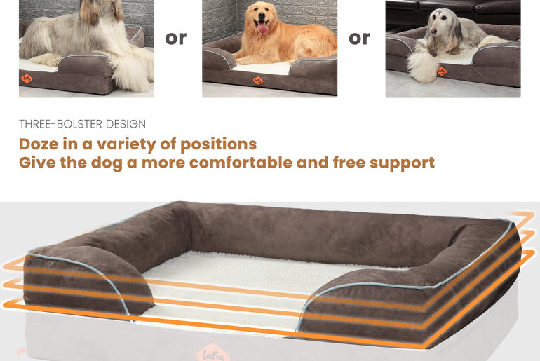 Laifug Large Orthopedic Premium Memory Foam Dog Sofa-7