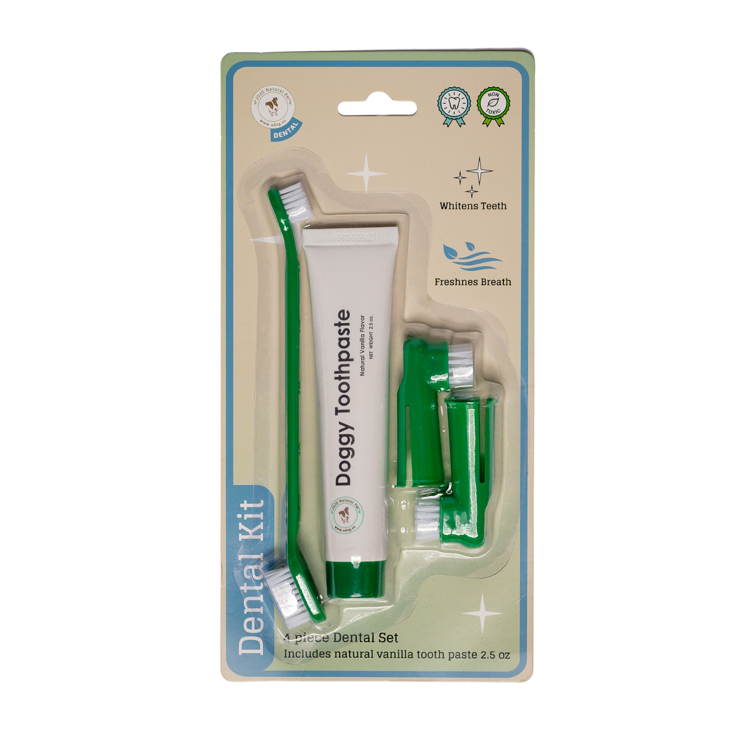 Dental Kit with Natural Dog Toothpaste - 4 piece-2