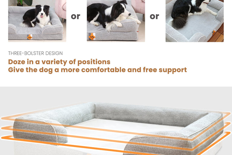 Laifug Large Orthopedic Premium Memory Foam Dog Sofa-34