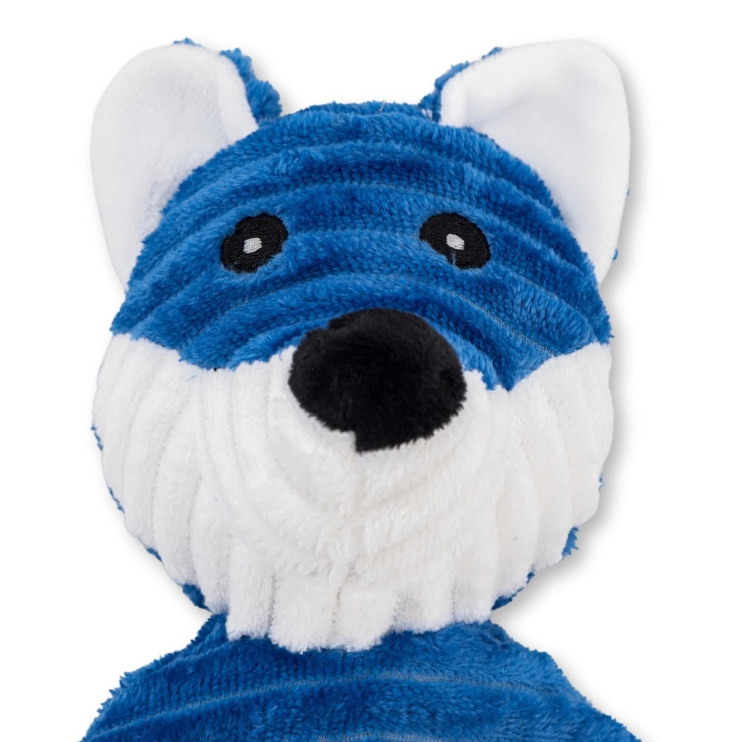 Blue Fox Corduroy Plush Squeaking Chew Toy for Dogs-2