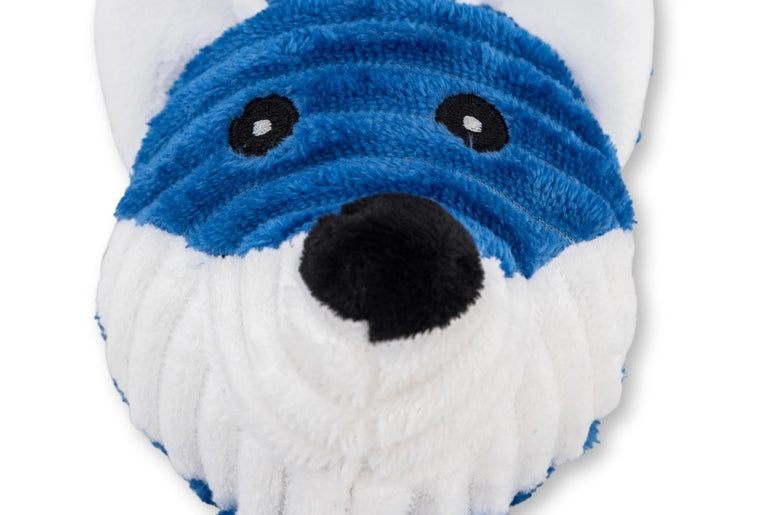 Blue Fox Corduroy Plush Squeaking Chew Toy for Dogs-2