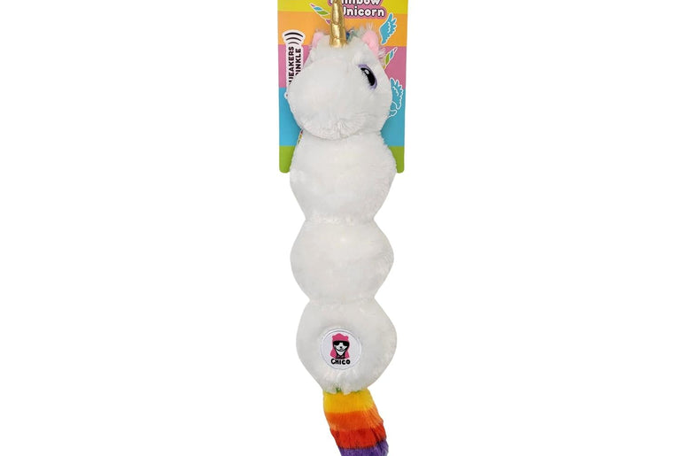 Colorful Unicorn Magical Creature Squeaking Plush Dog Toy-0