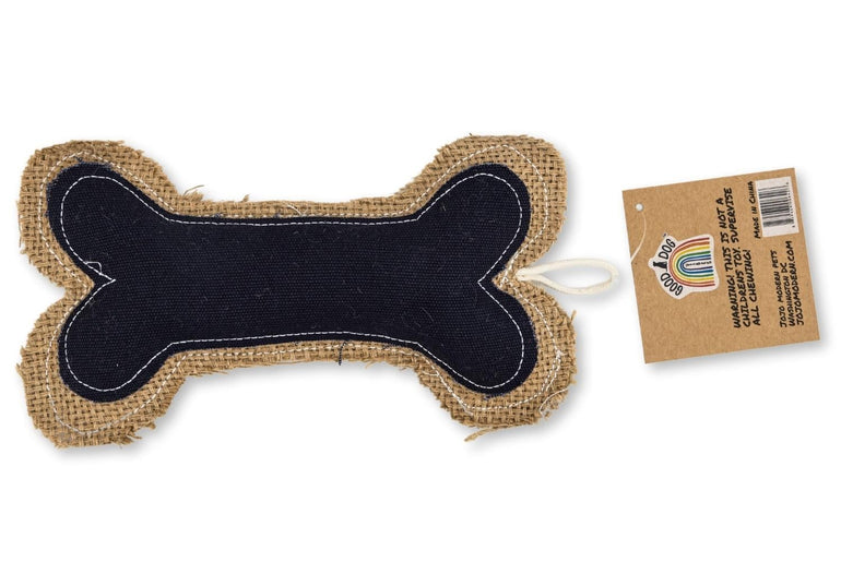 Sustainable Jean Leather-Jute Bone Pillow Dog Chew Toy-3