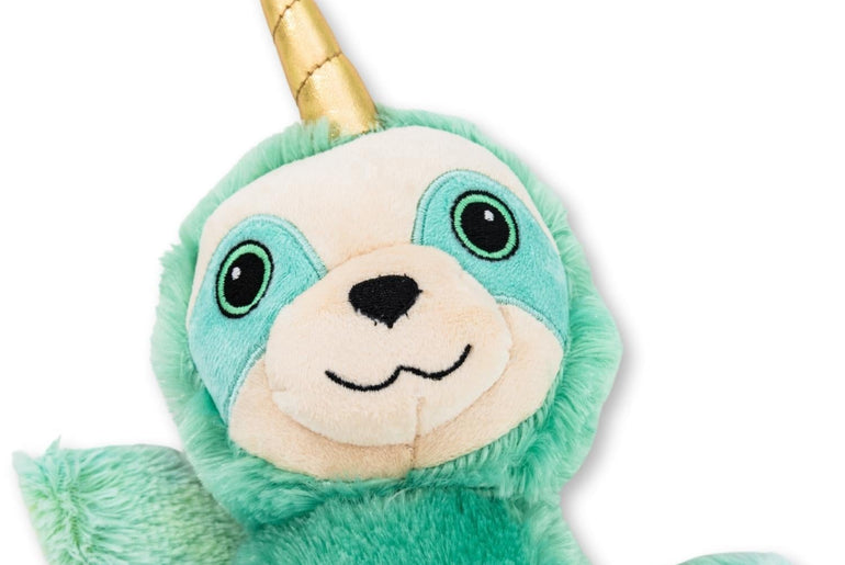 Winged Mint Sloth Magical Creature Squeaking Plush Dog Toy-4