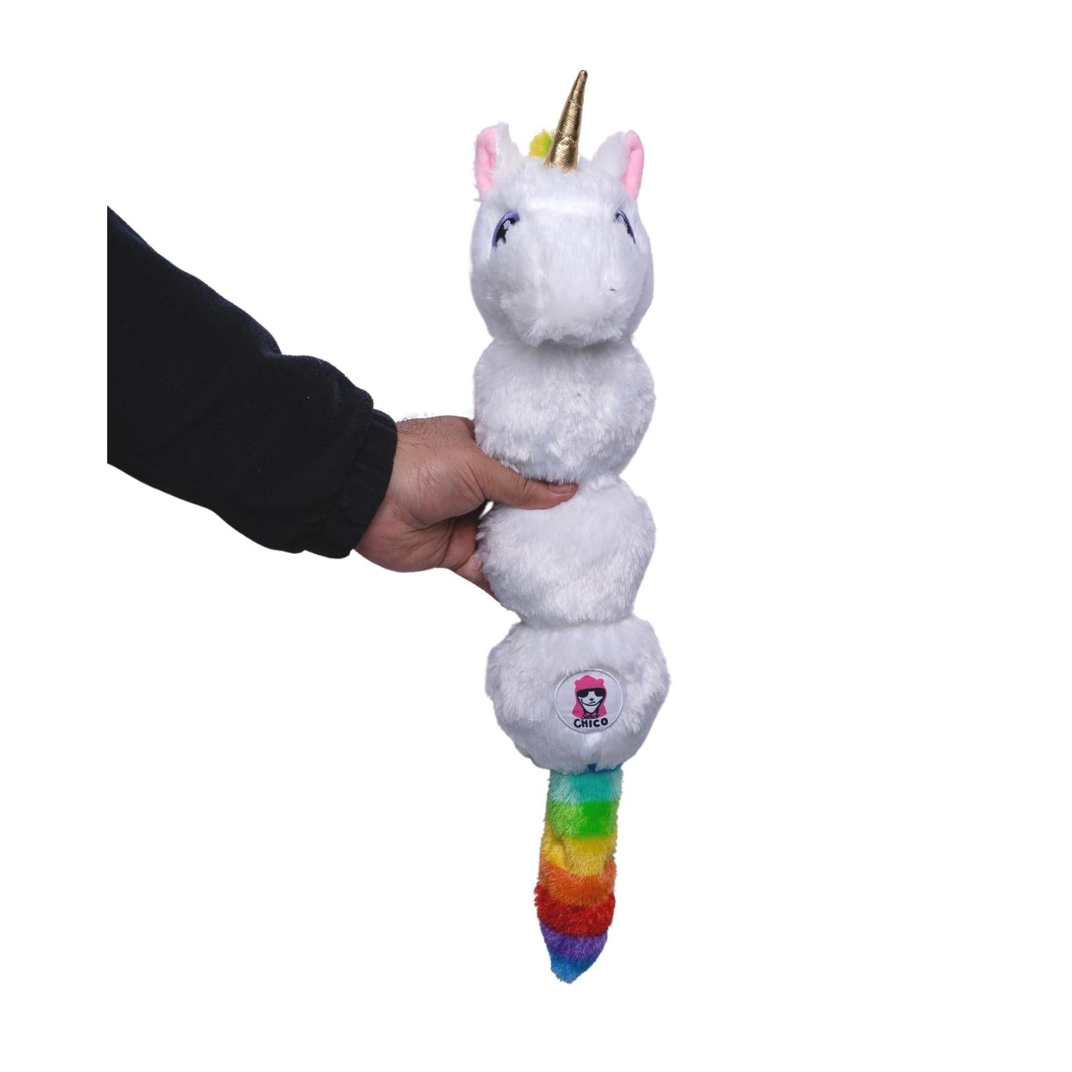 Colorful Unicorn Magical Creature Squeaking Plush Dog Toy-2