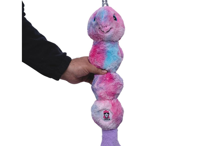 Tie Dye Narwal Skinny Squeaking Plush Dog Toy-1