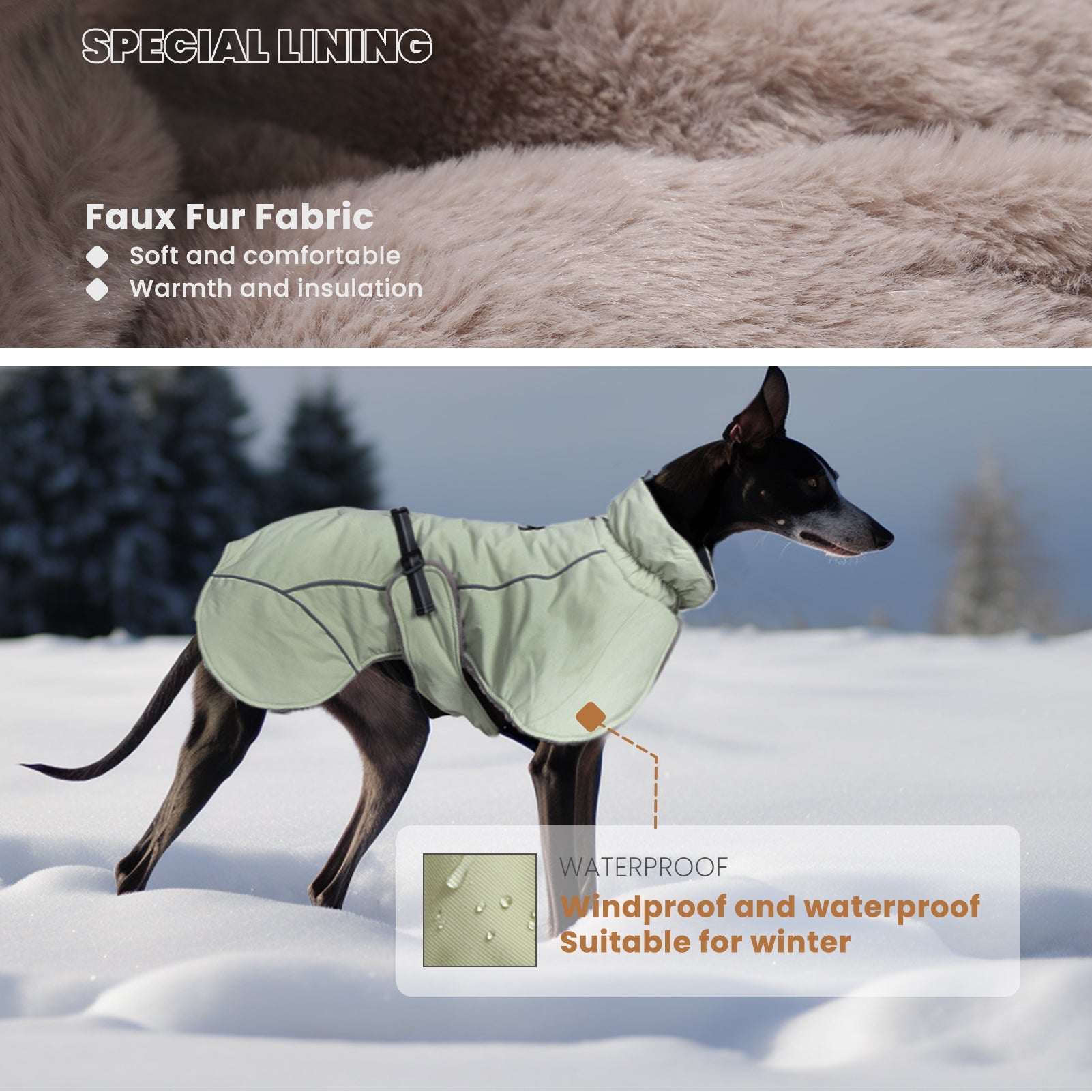 Laifug Green Stand Collar Cloak Dog Winter Coat-9